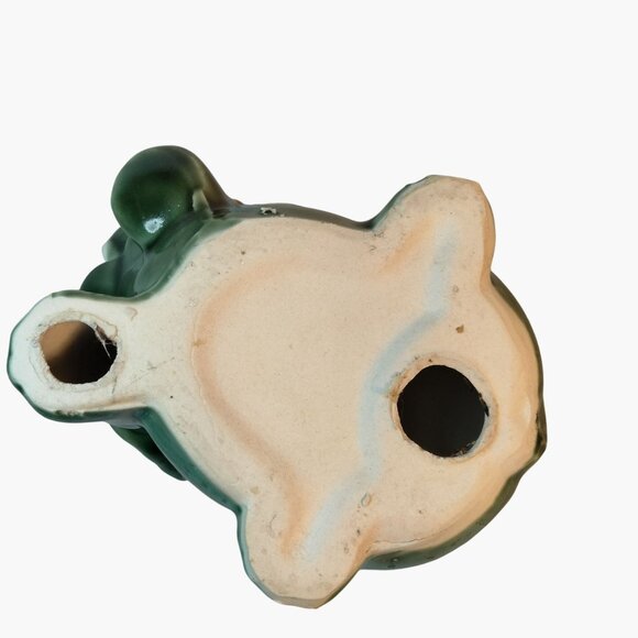 Vintage Green Elephant Ceramic Planter Pot Pot Basket - Picture 6 of 7